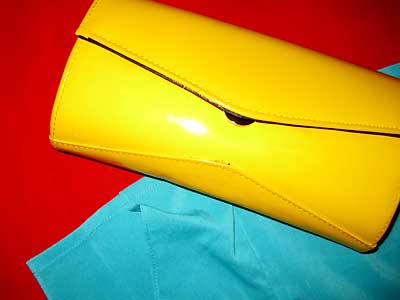 Red pencil skirt top that is more teal than this photo suggests and yellow